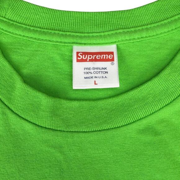 SUPREME RARE Made In USA Long Sleeve Blank Tee Men's Size Large Green - Picture 2 of 3